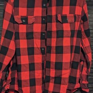 Faded Glory Red and Black Checkered Shirt